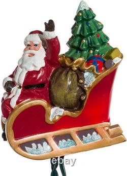 Kurt Adler 10-Light Santa Sleigh and Reindeer Light Set