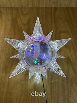 Kurt Adler Early Years Santa Sleigh Revolving Celestial Tree Topper Star Xmas