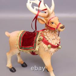 Kurt Adler Fabriché 10-Inch Santa in Sleigh with Deer Tablepiece