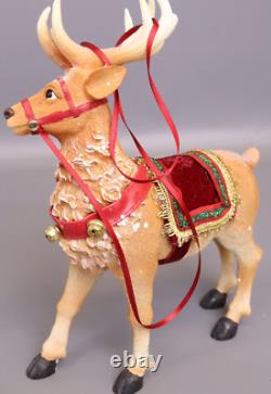 Kurt Adler Fabriché 10-Inch Santa in Sleigh with Deer Tablepiece
