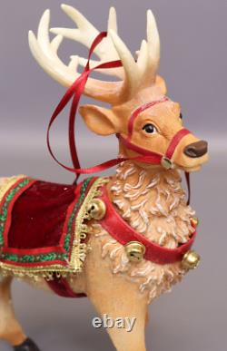 Kurt Adler Fabriché 10-Inch Santa in Sleigh with Deer Tablepiece