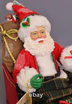 Kurt Adler Fabriché 10-Inch Santa in Sleigh with Deer Tablepiece