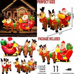 Kyerivs 6 Ft Long Christmas Inflatables Decorations Santa's Sleigh, Reindeer