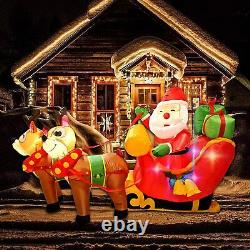 Kyerivs 6 Ft Long Christmas Inflatables Decorations Santa's Sleigh, Reindeer