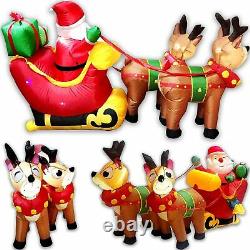 Kyerivs 6 Ft Long Christmas Inflatables Decorations Santa's Sleigh, Reindeer