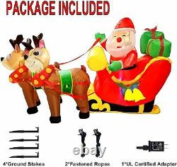 Kyerivs 6 Ft Long Christmas Inflatables Decorations Santa's Sleigh, Reindeer