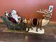 Large 36l Holiday Creation Animated Musical Reindeer & Santa On Sleigh Works