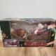 Large 36l Holiday Creation Animated Musical Reindeer & Santa On Sleigh With Box