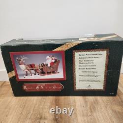 LARGE 36L Holiday Creation Animated Musical Reindeer & Santa on Sleigh with Box
