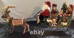 LARGE Kirkland Costco Santa Sleigh With Reindeer Christmas Decoration Beautiful