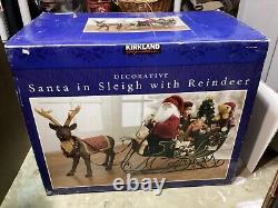 LARGE Kirkland Costco Santa Sleigh With Reindeer Christmas Decoration Beautiful