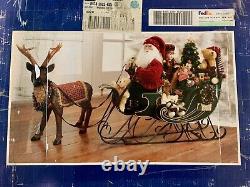 LARGE Kirkland Santa Sleigh With Reindeer Christmas Decoration Costco #166349