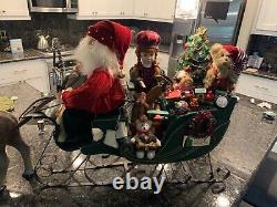 LARGE Kirkland Santa Sleigh With Reindeer Christmas Decoration Costco #166349