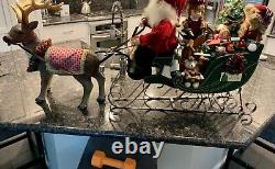 LARGE Kirkland Santa Sleigh With Reindeer Christmas Decoration Costco #166349