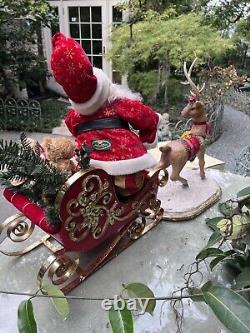 LARGE Mark Roberts Santa Sleigh Reindeer Christmas Set RARE #116 of 1000