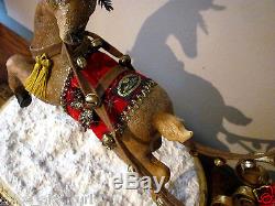 LARGE Mark Roberts Santa Sleigh Reindeer Deer Lot Christmas Doll Figure Set RARE