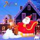 Led Santa Sleigh With Reindeer Inflatable Christmas Outdoor Garden Decor