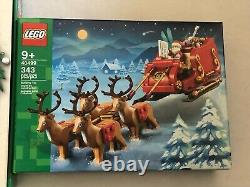 LEGO NEW 40426, 40499 Christmas Two Set Lot Santa Sleigh Reindeer, 2 In 1 Wreath