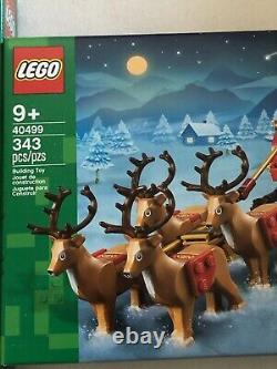 LEGO NEW 40426, 40499 Christmas Two Set Lot Santa Sleigh Reindeer, 2 In 1 Wreath