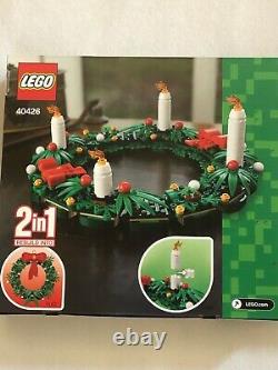 LEGO NEW 40426, 40499 Christmas Two Set Lot Santa Sleigh Reindeer, 2 In 1 Wreath