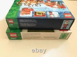 LEGO NEW 40426, 40499 Christmas Two Set Lot Santa Sleigh Reindeer, 2 In 1 Wreath