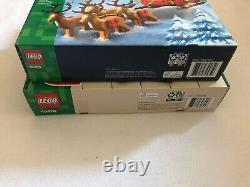 LEGO NEW 40426, 40499 Christmas Two Set Lot Santa Sleigh Reindeer, 2 In 1 Wreath