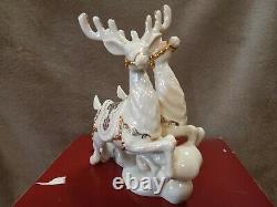 LENOX Dash Away All SANTA in SLEIGH + DASHER & DANCER REINDEER Limited Edition