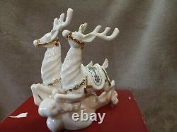 LENOX Dash Away All SANTA in SLEIGH + DASHER & DANCER REINDEER Limited Edition