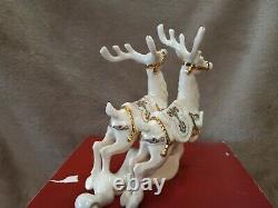 LENOX Dash Away All SANTA in SLEIGH + DASHER & DANCER REINDEER Limited Edition