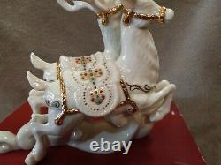 LENOX Dash Away All SANTA in SLEIGH + DASHER & DANCER REINDEER Limited Edition