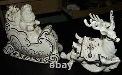 LENOX SANTA & SLEIGH & Dash Away All DASHER & DANCER REINDEER -NICE