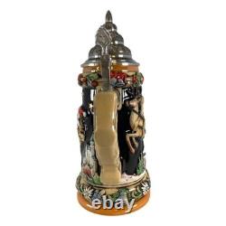 LE Santa Sleigh Christmas Reindeer German Beer Stein. 75L ONE Mug Made Germany
