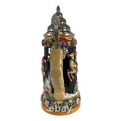 LE Santa Sleigh Christmas Reindeer German Beer Stein. 75L ONE Mug Made Germany