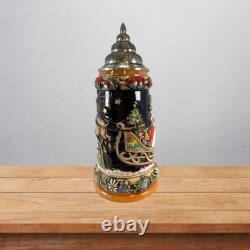 LE Santa Sleigh Christmas Reindeer German Beer Stein. 75L ONE Mug Made Germany