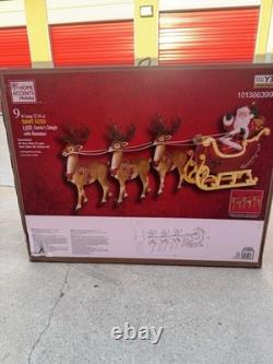 LOCAL PICKUP DALLAS 9 Ft Giant-Sized LED Santa's Sleigh with Reindeer Holiday