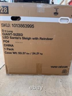 LOCAL PICKUP DALLAS 9 Ft Giant-Sized LED Santa's Sleigh with Reindeer Holiday
