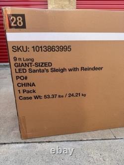 LOCAL PICKUP DALLAS 9 Ft Giant-Sized LED Santa's Sleigh with Reindeer Holiday