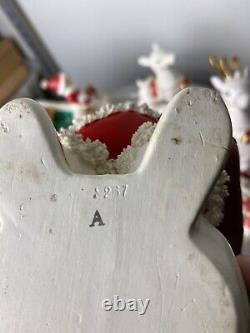 LOT Napco Sleigh Reindeer Japan Shopper Girl Santa Christmas Planter Bell