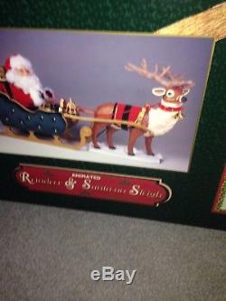 Large Animated Santa Sleigh and Reindeer