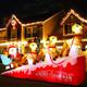 Large Christmas Inflatable Santa Sleigh With Reindeer 13.5ft Lighted Yard Decor