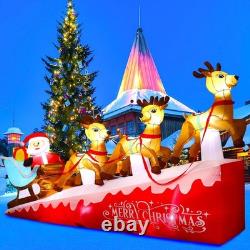 Large Christmas Inflatable Santa Sleigh with Reindeer 13.5FT Lighted Yard Decor