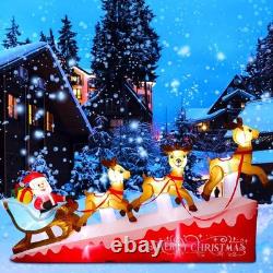 Large Christmas Inflatable Santa Sleigh with Reindeer 13.5FT Lighted Yard Decor