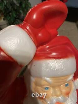 Large General Foam Lighted Christmas Blow Mold Santa & Sleigh WithReindeer Vintage
