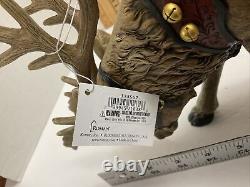 Large Roman Majestic Reindeer Red Harness Figure Set by Roman 14.5 inch