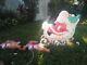 Large Santa On Sleigh + 2 Reindeer Blow Mold Lawn Ornament