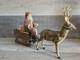 Large Santa Sleigh Reindeer Vtg Bethany Lowe Christmas Winter Decor 21 G30.1