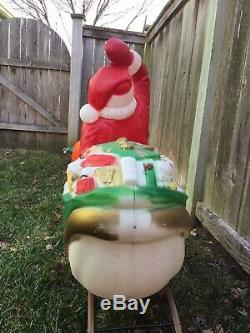 Large Santa with sled blowmold with 2 reindeer local pickup Lawrence Ks