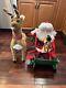 Large Santas Best Animated Lighted Santa With Sleigh And Reindeer Christmas