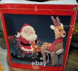 Large Santas Best Animated Lighted Santa With Sleigh Reindeer Christmas Works