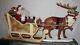 Large Vintage Animated Musical Christmas Reindeer & Santa On Sleigh 1999 Pp26